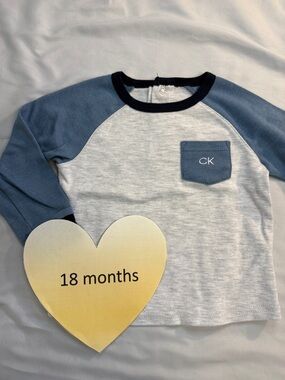 Calvin Klein Kids' - Blue and White Long Sleeve Tee Shirt